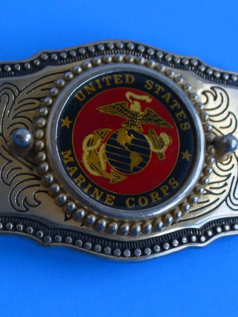 Vintage Western Style United States Marine Corps (USMC) Belt Buckle